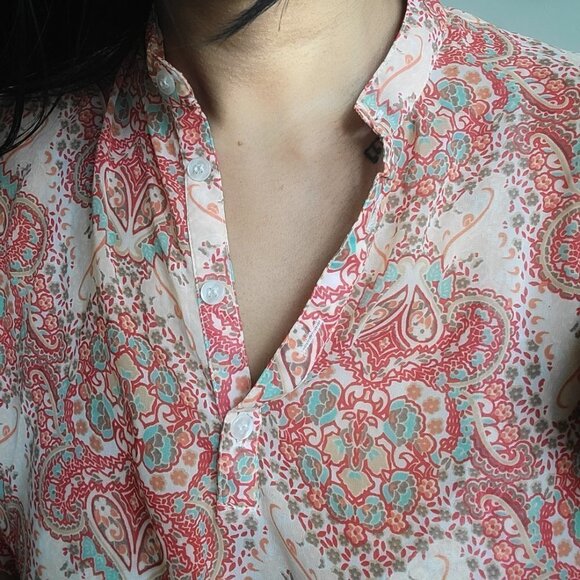 Summer Casual 3/4 Kurta with sleeves blouse sz:8 - Picture 4 of 8